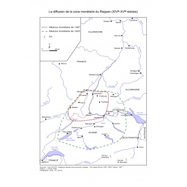 Aires de diffusion du Rappen (XIVe-XVe siècles) Aires de diffusion du Rappen (XIVe-XVe siècles)