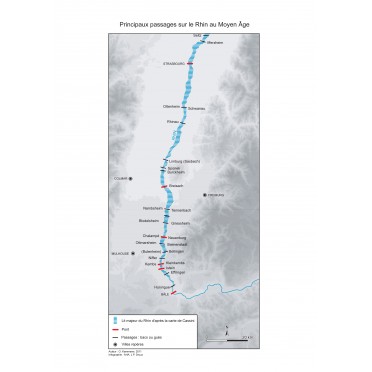 Principaux passages sur le Rhin au Moyen Âge