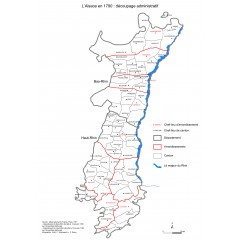 Carte administrative de l'Alsace en 1790