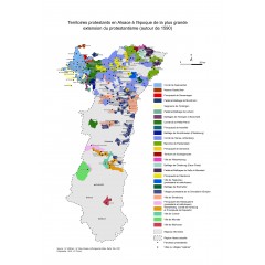 Territoires protestants en Alsace vers 1590