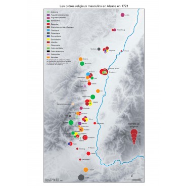 Weibliche und männliche religiöse Orden im Elsass (1721 und 1790)