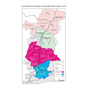 Les périmètres de coopération transfrontalière (Rhin supérieur, 2007)