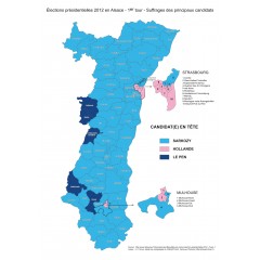Élections présidentielles 2012 en Alsace - 1er tour - Suffrages des candidats en tête