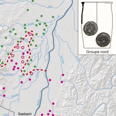 Répartition des « groupes culturels » dans le sud de la plaine du Rhin supérieur à l'époque gauloise