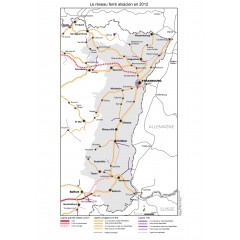 Le réseau ferré en Alsace en 2012