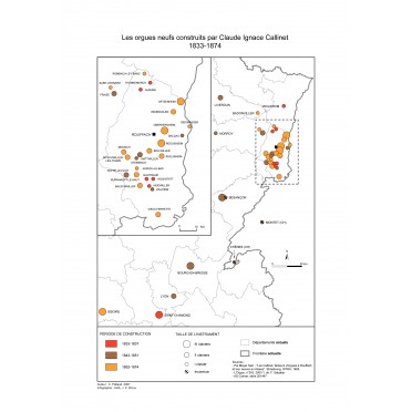 Aires de production des frères Calllinet, 1843-1852